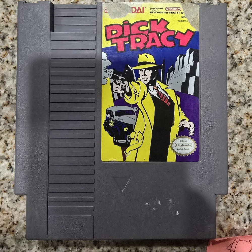 Nintendo Dick Tracy Game Cartridge - Black and Yellow